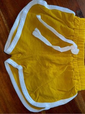 Mustard‎ Yellow Kids Shorts with White Trim